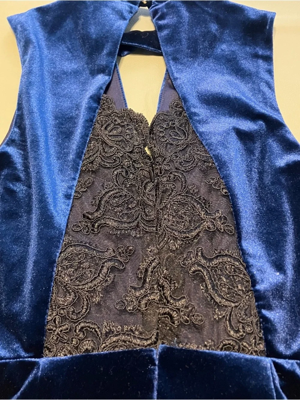 Stella Luce Deep Blue Velvet Lace Whimsigoth Romper